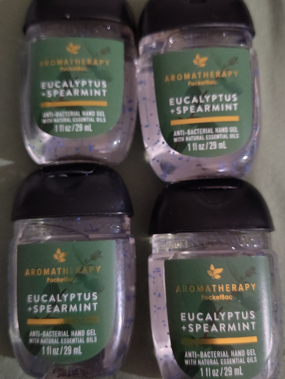 Bath & Body Works Lot Of 4- Eucalyptus+Spearmint Pocket Bacs Antibacterial Gel